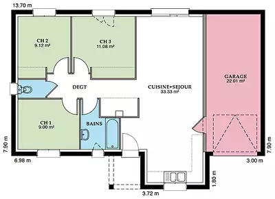 Maison neuve, 89 m²
