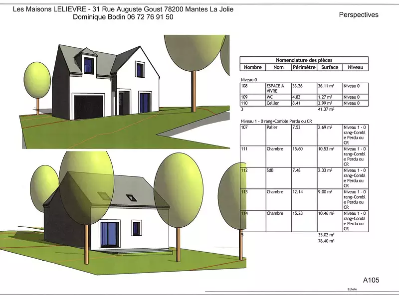 Maison neuve, 76 m² - Chambourcy (78240)