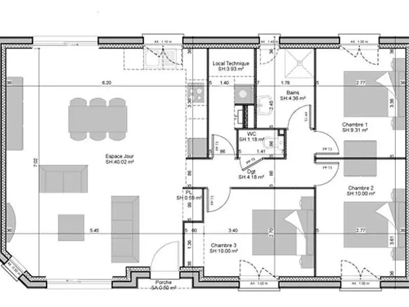 Maison neuve, 83 m² - Evreux (27000)