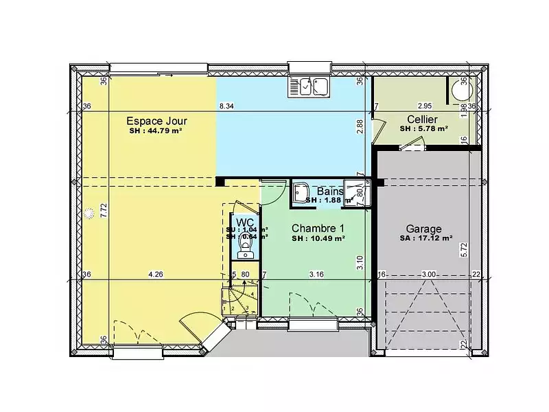 Maison neuve, 63 m² - Changé (72560)