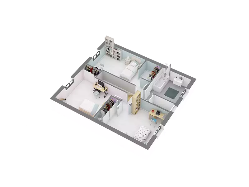 Maison neuve, 104,76 m² - Mériel (95630)