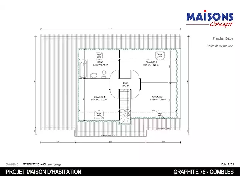 Maison neuve, 99 m² - Beaumont-en-Véron (37420)