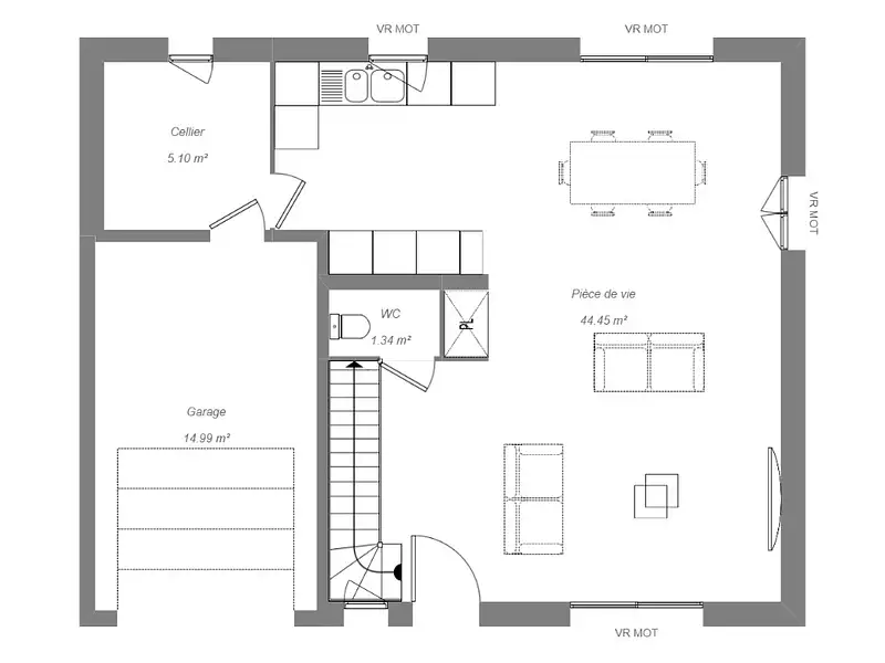 Maison neuve, 110 m² - Semblançay (37360)