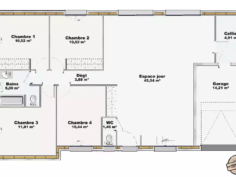 Maison neuve, 104 m² - Campagne-lès-Guines (62340)