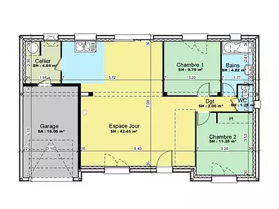 Maison neuve, 76 m²