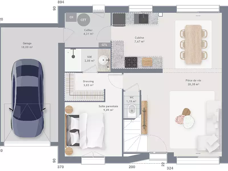 Maison neuve, 85 m² - Beuzeville (27210)
