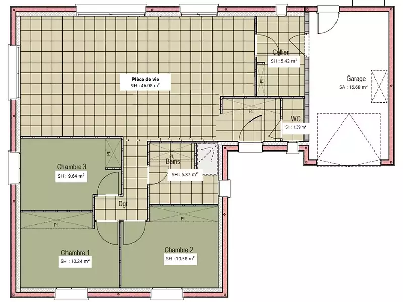 Maison neuve, 90 m² - La Milesse (72650)