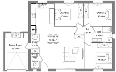 Maison neuve, 81 m²