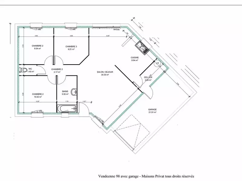 Maison neuve, 90 m² - Saint-Hilaire-de-Riez (85270)