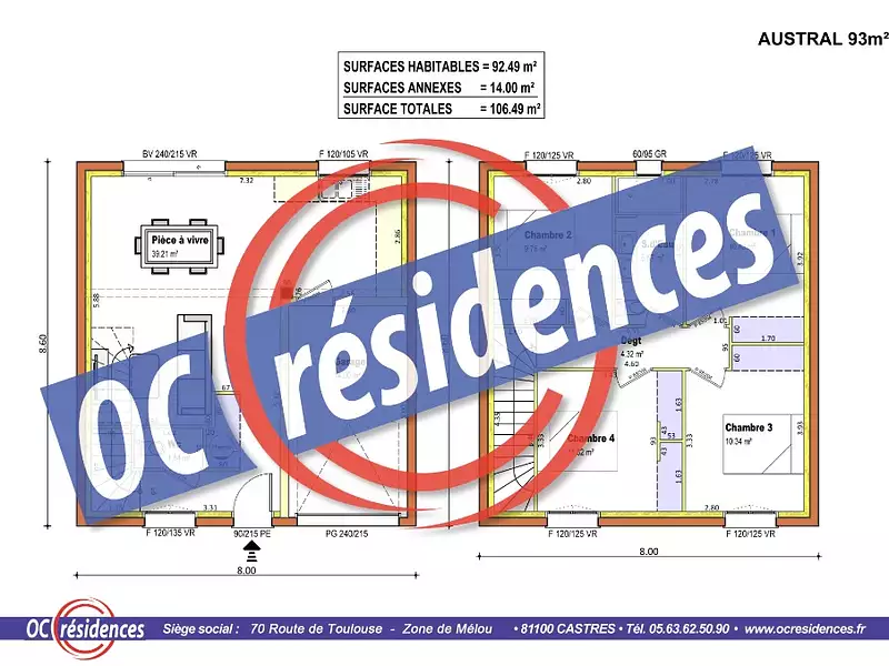 Maison neuve, 92 m² - Castelginest (31780)
