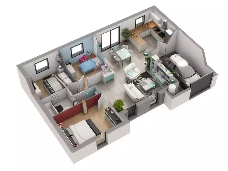 Maison neuve, 89 m² - Farébersviller (57450)