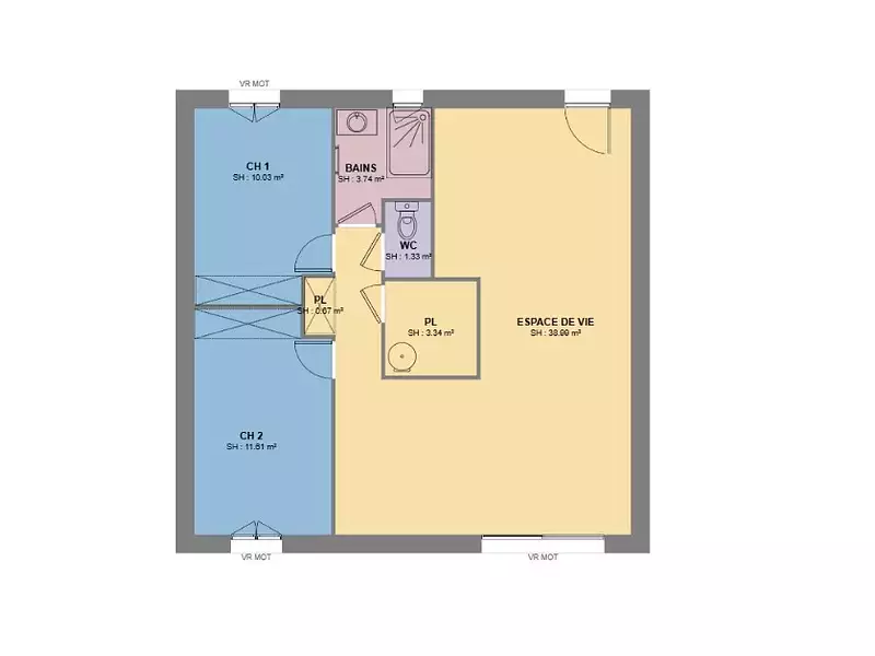 Maison neuve, 70 m² - Les Mées (04190)