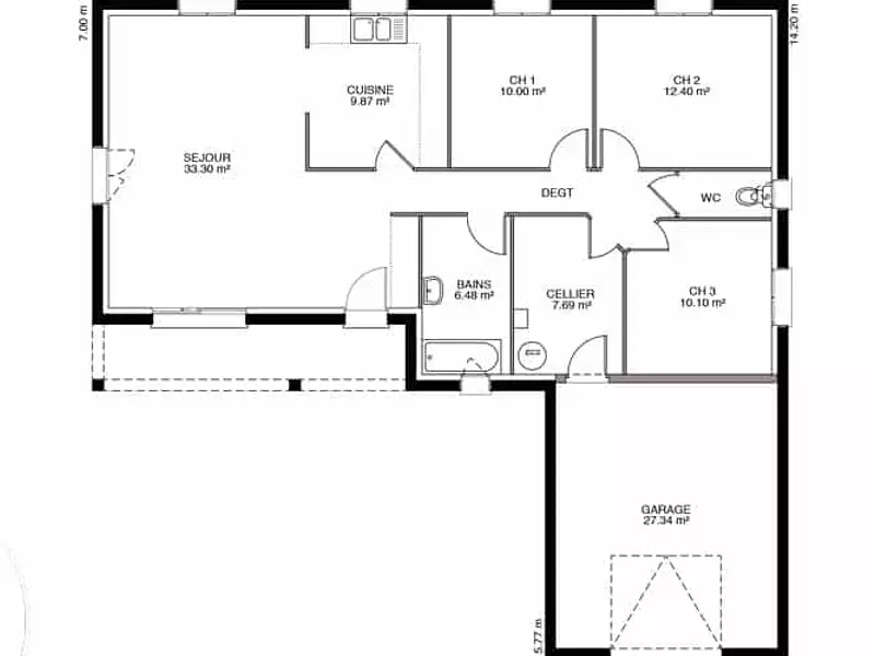 Maison neuve, 80 m² - Fragnes (71530)