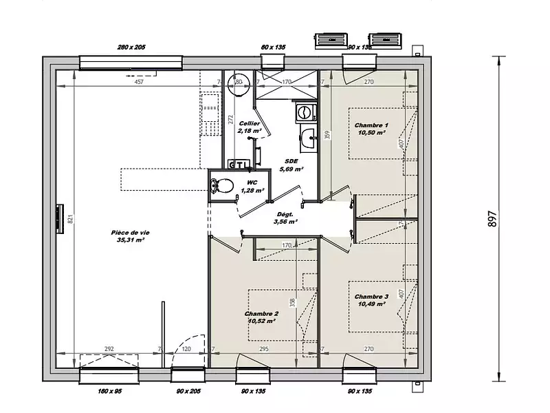 Maison neuve, 75 m² - Legé (44650)