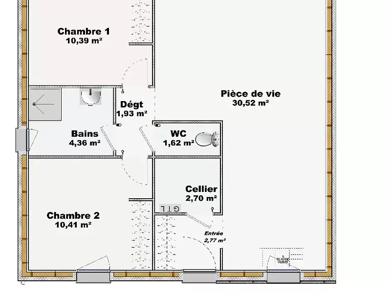Maison neuve, 65 m² - Livry-sur-Seine (77000)