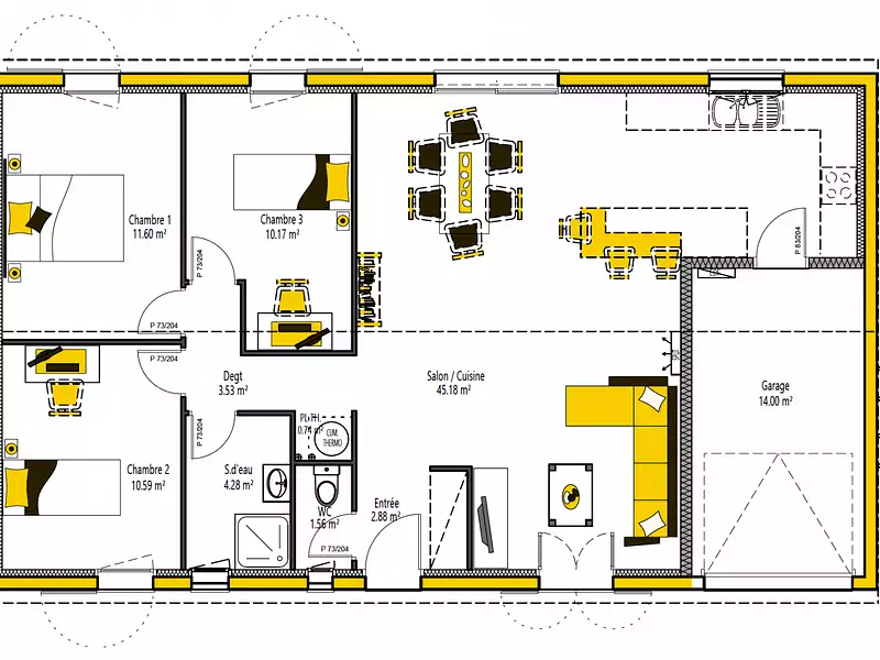 Maison neuve, 90 m² - Saint-Germain-du-Bel-Air (46310)