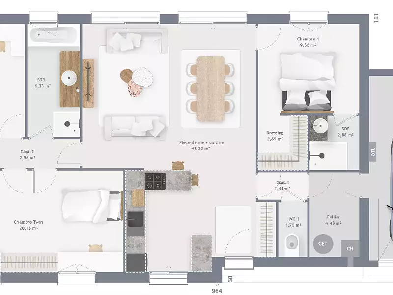 Maison neuve, 105 m² - Auberville (14640)