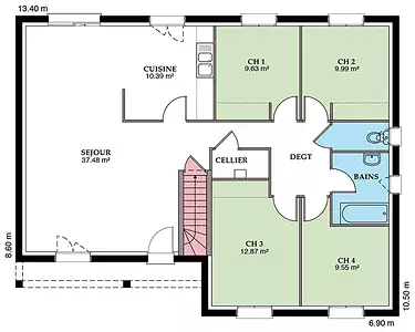 Maison neuve, 101 m²