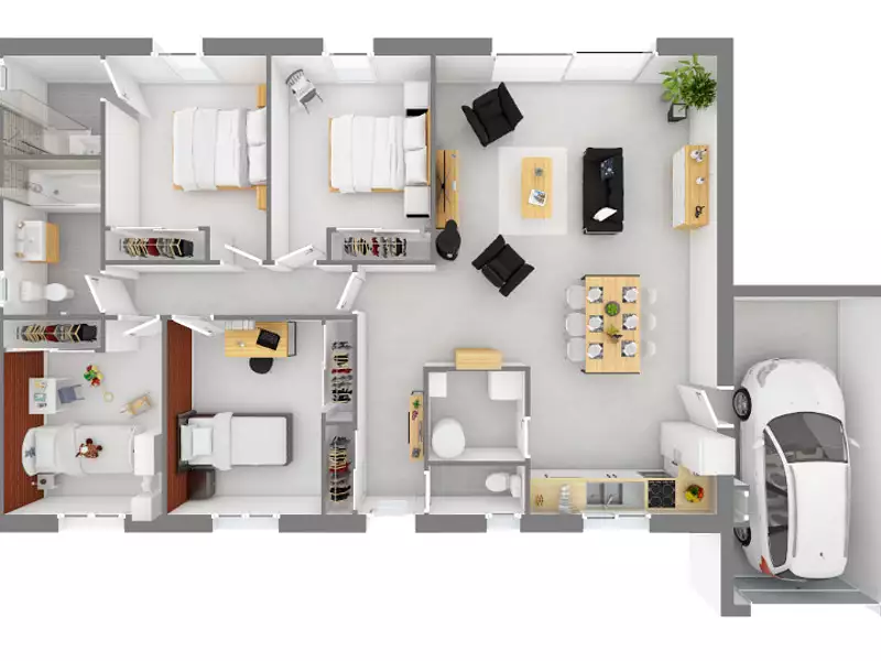 Maison neuve, 105 m² - Saint-Etienne-de-Tulmont (82410)