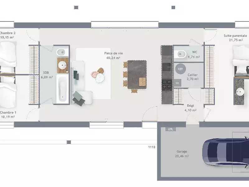 Maison neuve, 95 m² - Samoreau (77210)