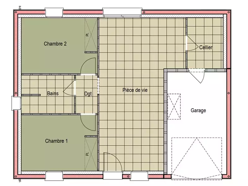 Maison neuve, 54 m² - La Guierche (72380)