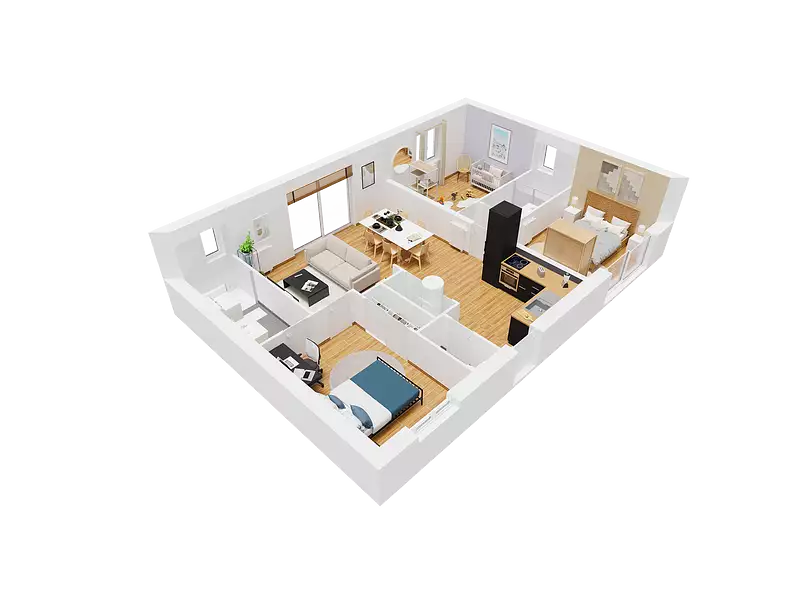 Maison neuve, 90 m² - Hommes (37340)