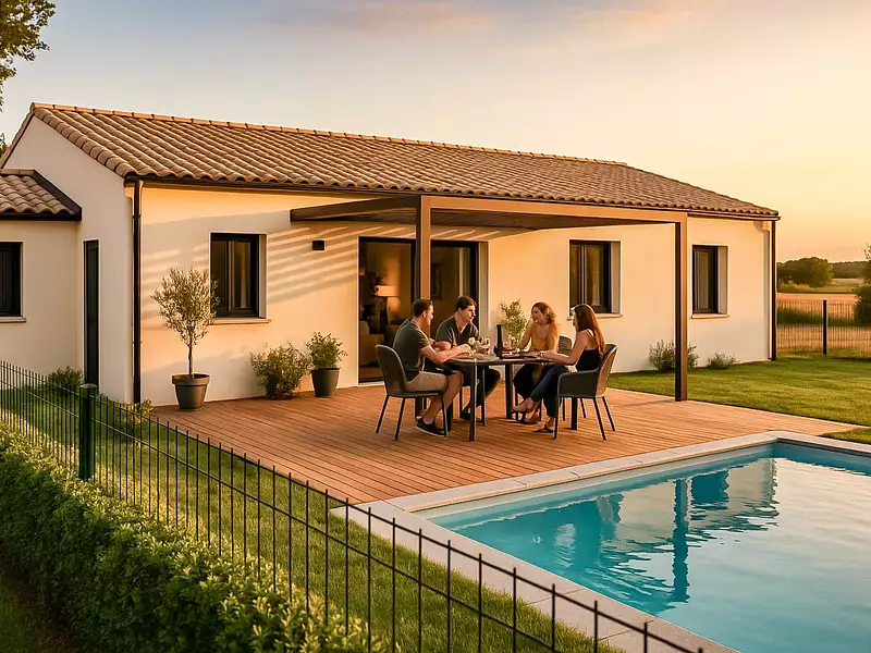 Villa contemporaine plain pied 3 chambres  - Sauvian (34410)