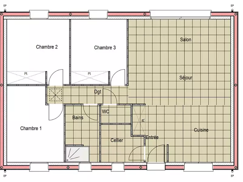 Maison neuve, 77 m² - Changé (72560)