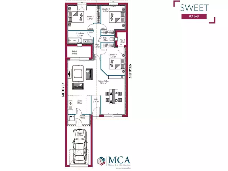 Maison neuve, 91 m² - Roquefort (40120)