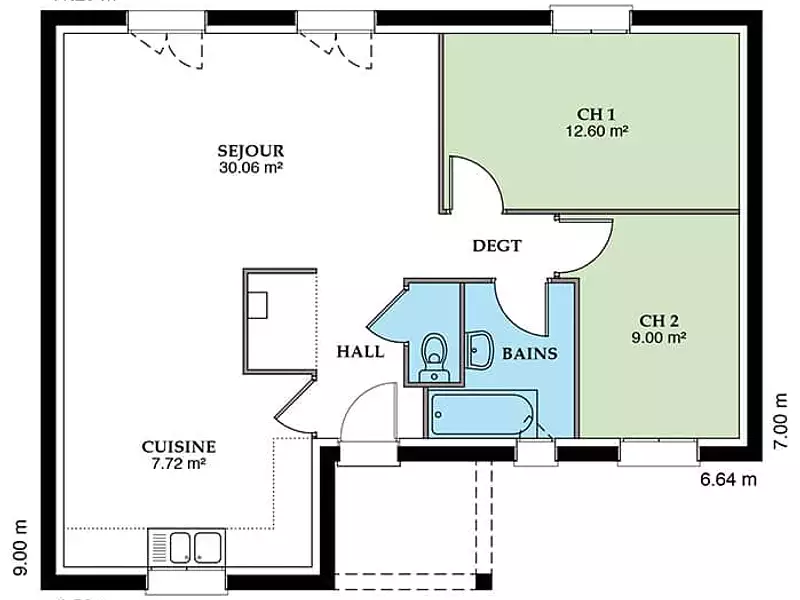 Maison neuve, 79 m² - Belleville-sur-Mer (76370)