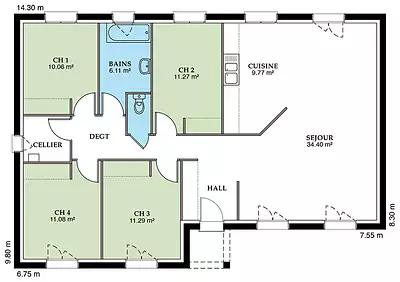 Maison neuve, 109 m²