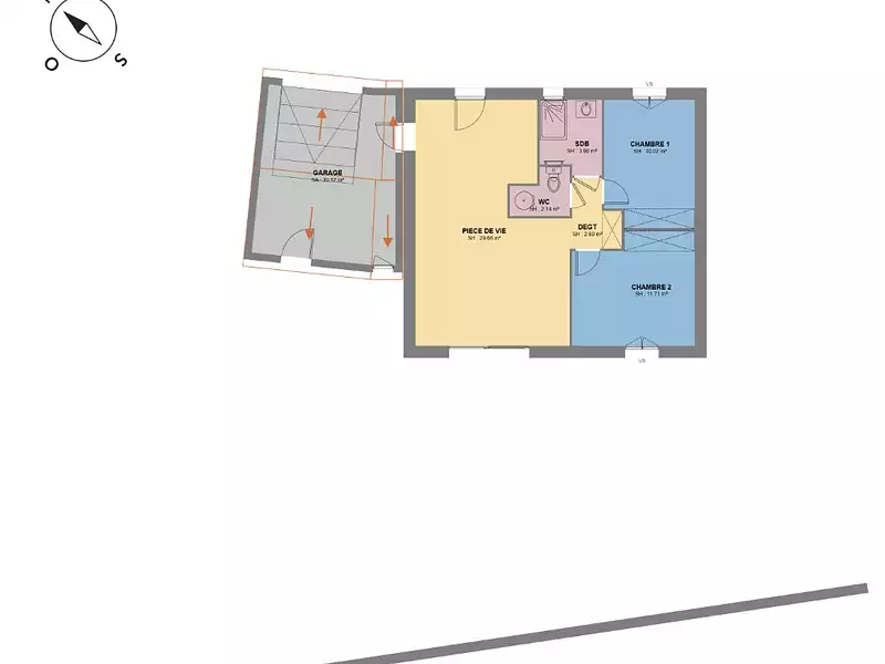 Maison neuve, 60 m² - Saint-Martin-de-la-Brasque (84760)