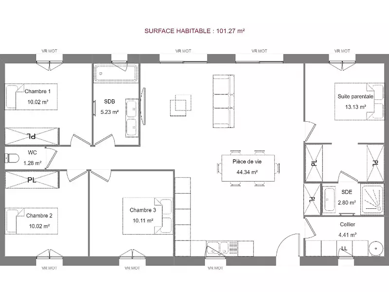 Maison neuve, 104 m² - Villiers-au-Bouin (37330)