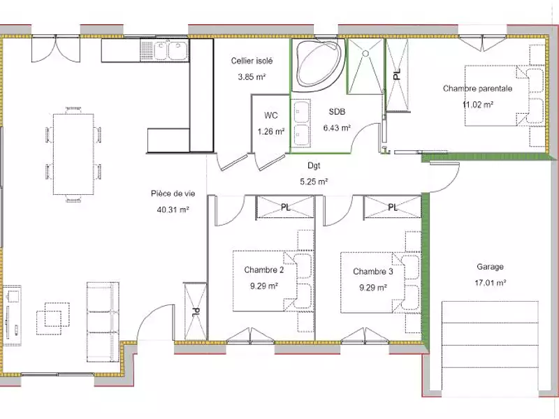 Maison neuve, 87 m² - Francheleins (01090)