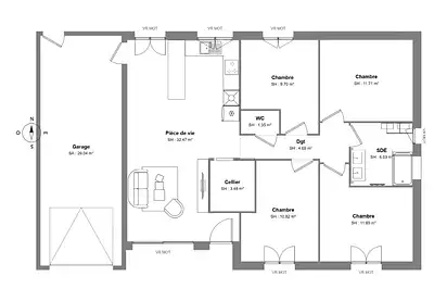 Maison neuve, 90 m²