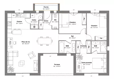 Maison neuve, 90 m²