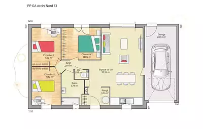 Maison neuve, 73 m²