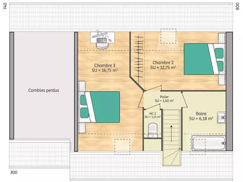 Maison neuve, 76 m² - Beuzeville (27210)