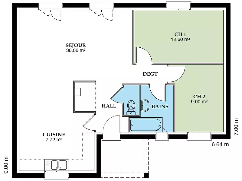 Maison neuve, 98 m² - Montfort-le-Gesnois (72450)