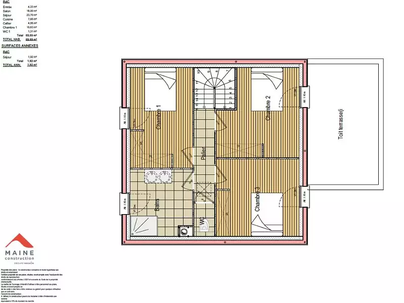 Maison neuve, 92 m² - Changé (72560)