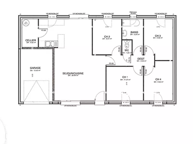 Maison neuve, 89 m² - Vraux (51150)