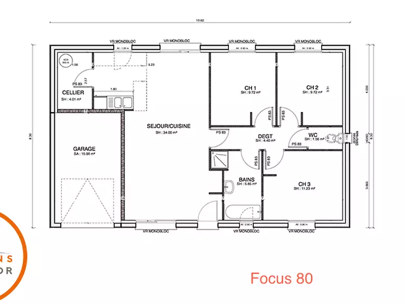 Maison neuve, 80 m² - Marnay (70150)