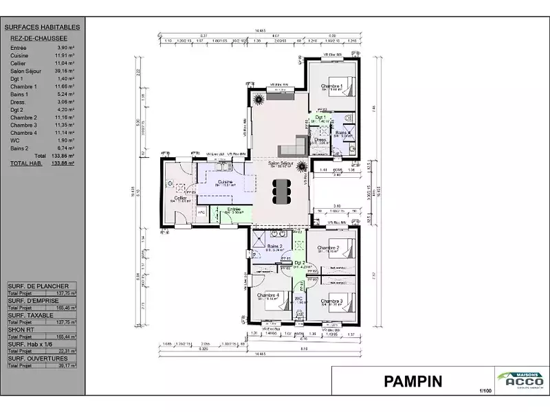Maison neuve, 134 m² - Saint-Rogatien (17220)