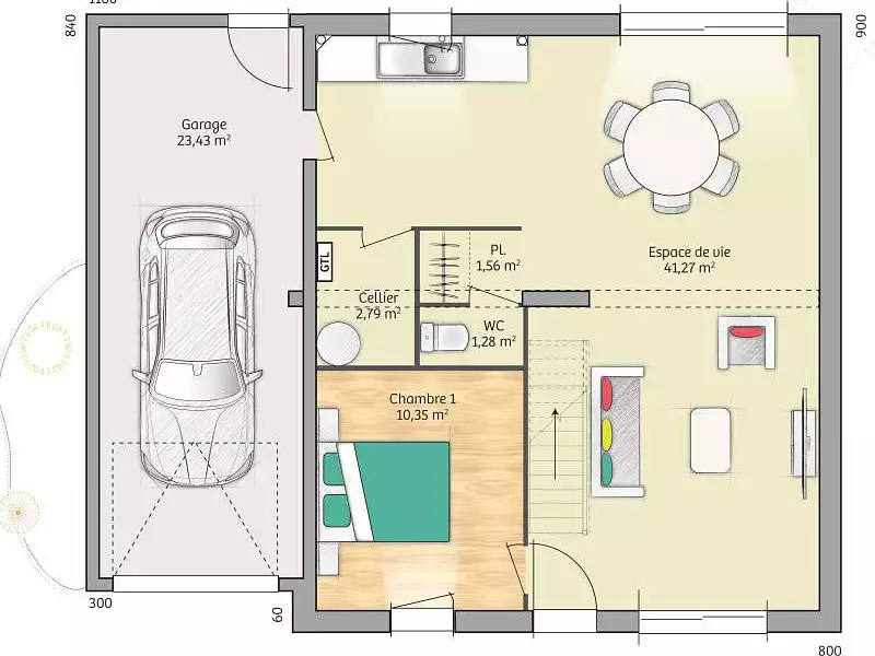 Maison neuve, 89 m² - Douville-sur-Andelle (27380)
