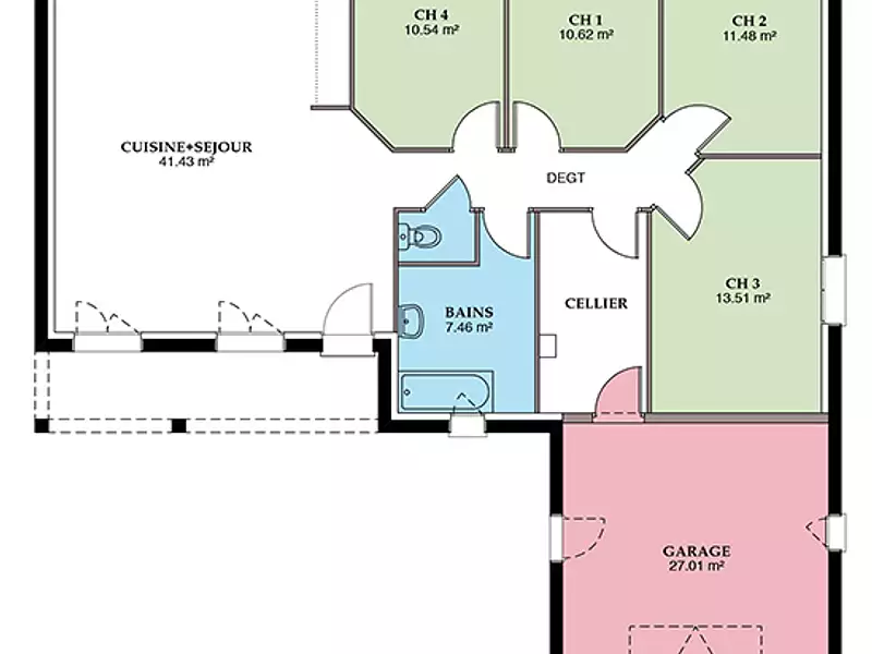 Maison neuve, 89 m² - Saint-Just (18340)