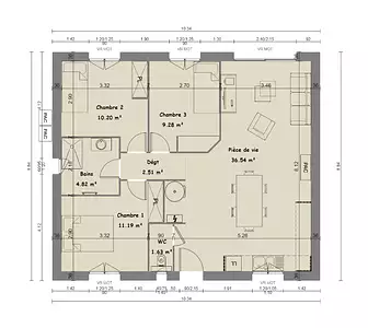 Maison neuve, 76 m²