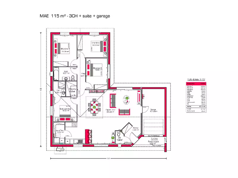 Maison neuve, 115 m² - Biscarrosse (40600)