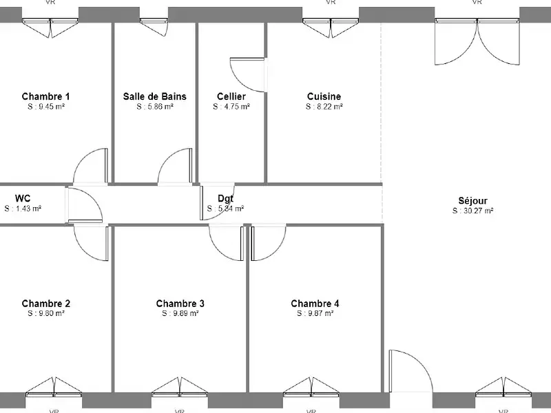 Maison neuve, 94,66 m² - Sinceny (02300)