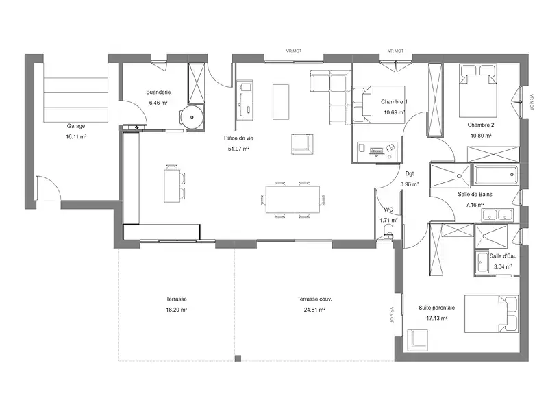 Maison neuve, 112 m² - Saint-Sever (40500)