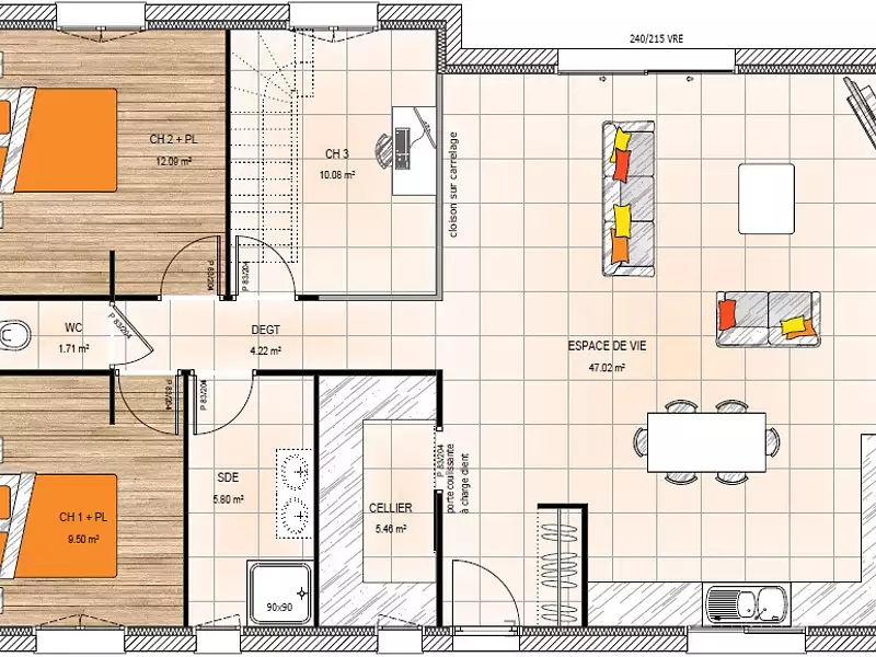 Maison neuve, 96 m² - Bauné (49140)